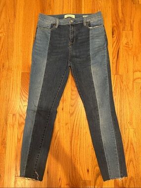 PacSun Two-Tone Blue Panel Skinny Jeans